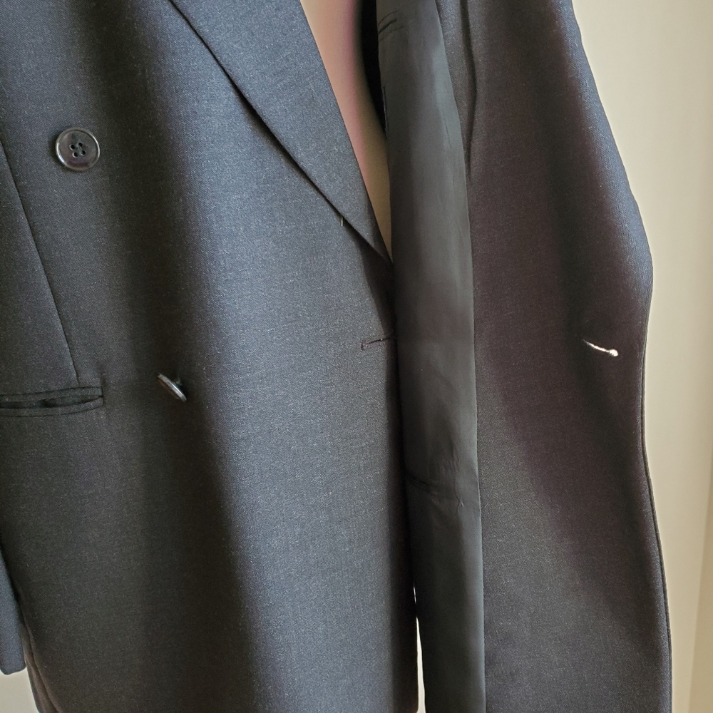 (Men) Rian Rucci - Sz 38 Dark Gray Wool Suit - Picture 3 of 16